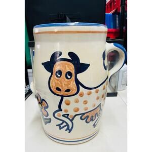 Louisville Stoneware Polka Dot Cow Butter Churn Crock - Made In Kentucky